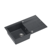 QUADRON EVAN 111 GraniteQ zlewozmywak z syfonem Push 2 Open 1-komorowy z/o (860x500x210) black diamond / elementy stalowe HCQE8650U8BSP2O